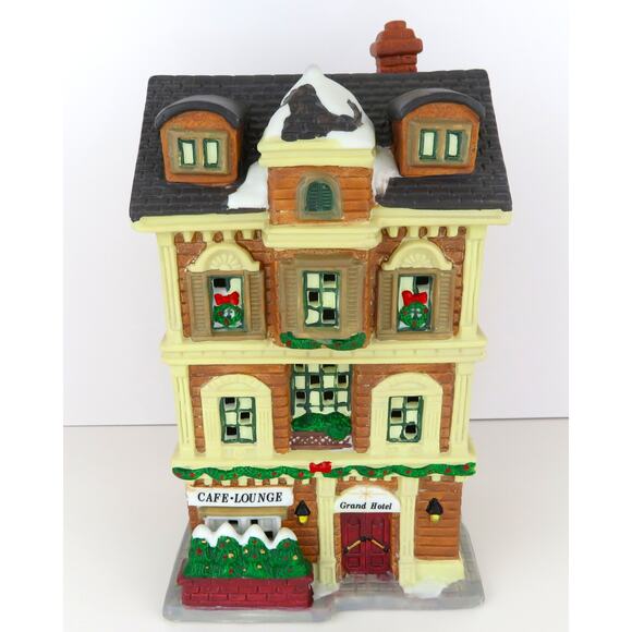 Dickens Keepsake Porcelain Lighted House Grand Hotel Café Lounge w/ Box 1994 - Picture 10 of 16